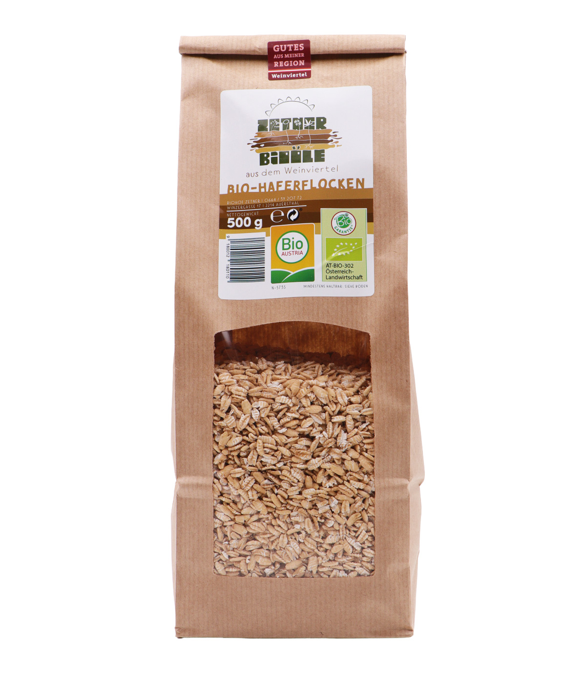 Bio Haferflocken naturbelassen vom Biohof Zetner