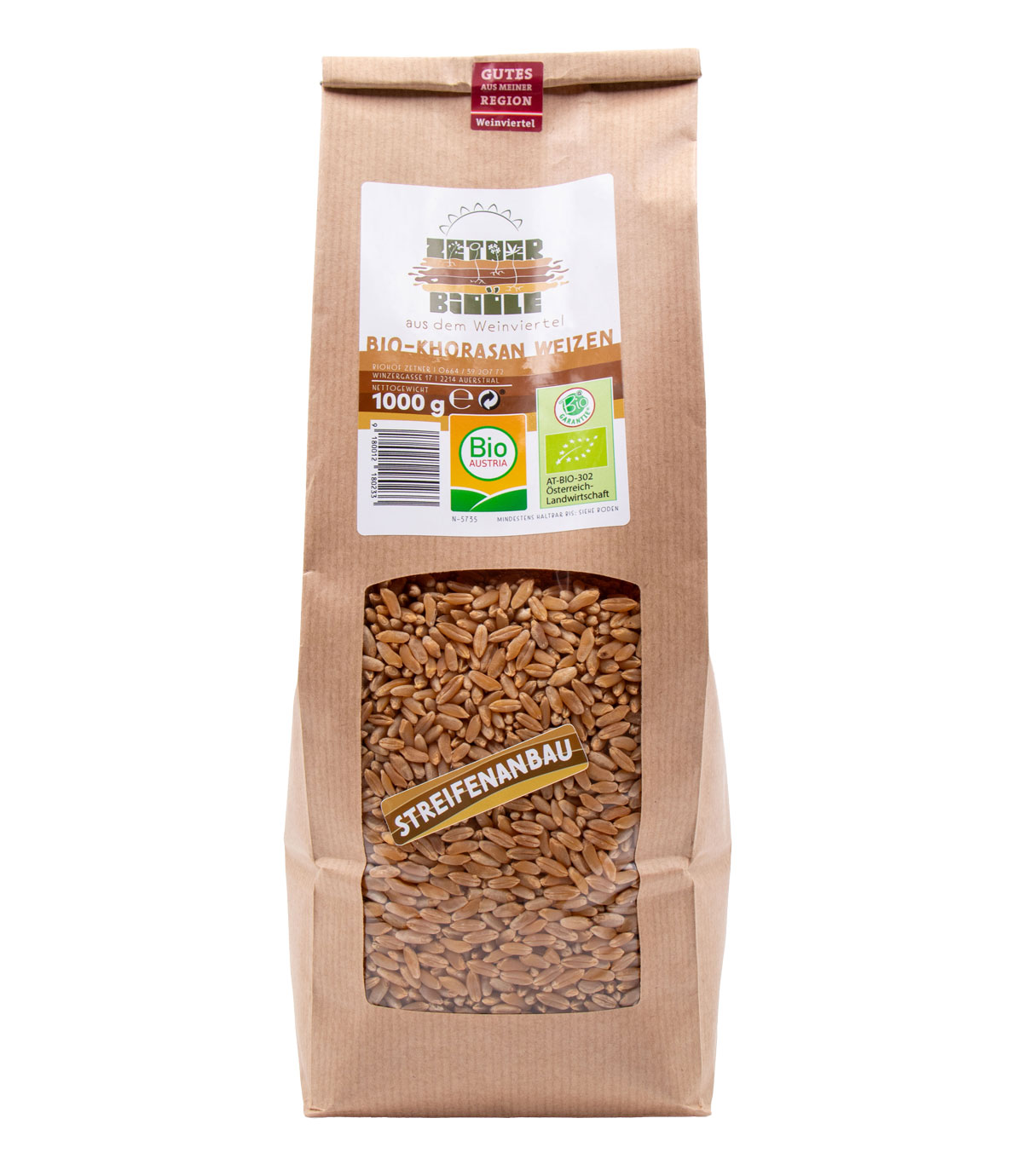 Bio Urkorn (Khorasan-Weizen) 1000 g vom Biohof Zetner